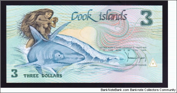 Cook Islands 1992 P-6 3 Dollars Banknote