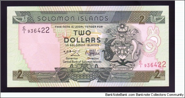 Solomon Islands 1997 P-18 2 Dollars Banknote