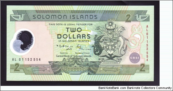 Solomon Islands 2001 P-23 2 Dollars Banknote