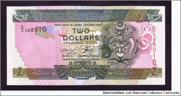Solomon Islands 2004 P-25 2 Dollars Banknote