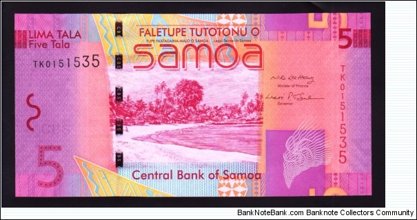 Samoa 2008 P-38 5 Tala Banknote