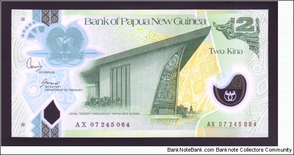 Papua New Guinea 2007 P-28 2 Kina Banknote