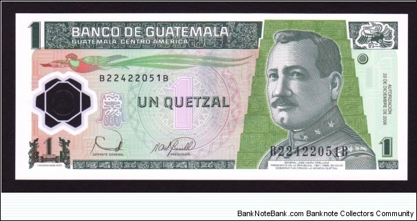 Guatemala 2006 P-109 1 Quetzal Banknote