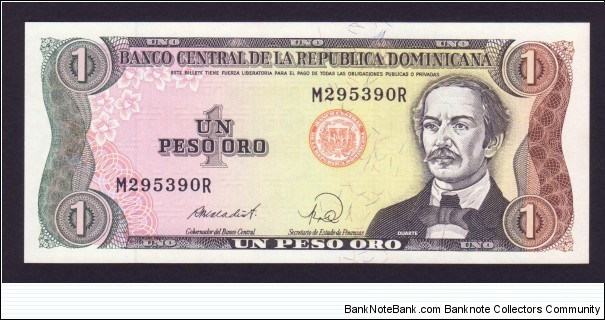 Dominican Republic 1988 P-126 1 Peso Oro Banknote