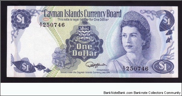 Cayman Islands 1985 P-5d 1 Dollar Banknote