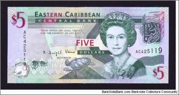 East Caribbean States 2008 P-47 5 Dollars Banknote
