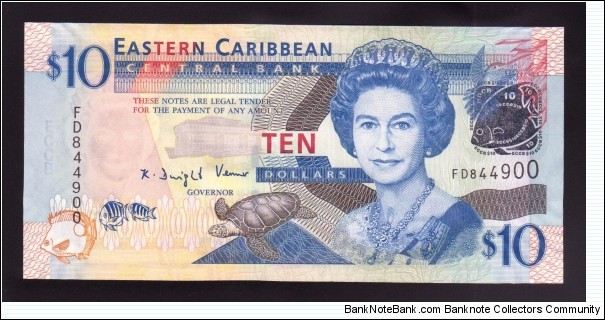 East Caribbean States 2008 P-48 10 Dollars Banknote