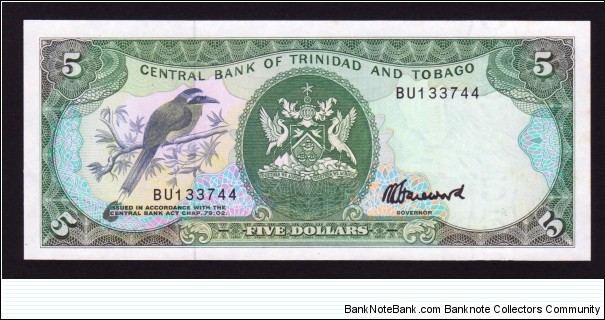 Trinidad & Tobago 1985 P-37c 5 Dollars Banknote
