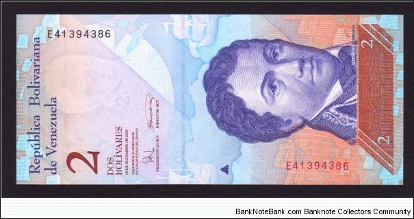 Venezuela 2008 P-NEW 2 Bolivares Banknote