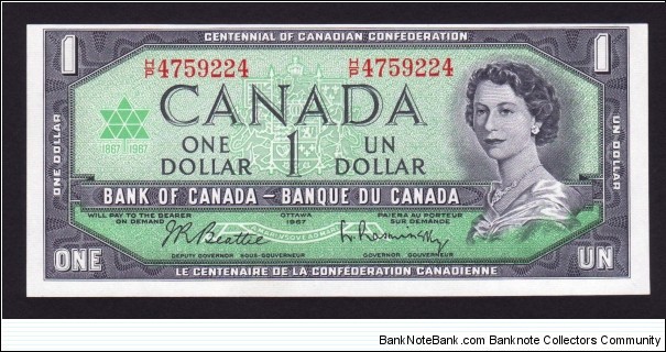 Canada 1967 P-84b 1 Dollar Banknote