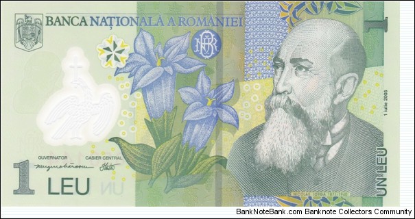 Romania P117 (1 leu 2005) Polymer Banknote