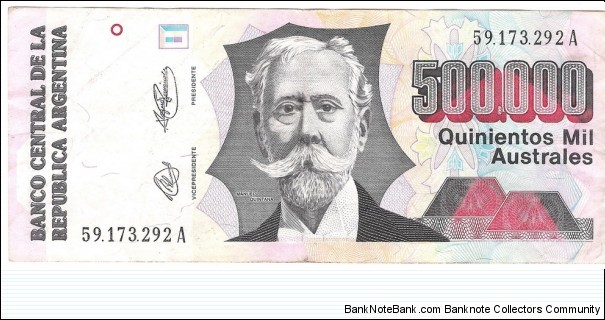 500.000 Australes(1989) Banknote