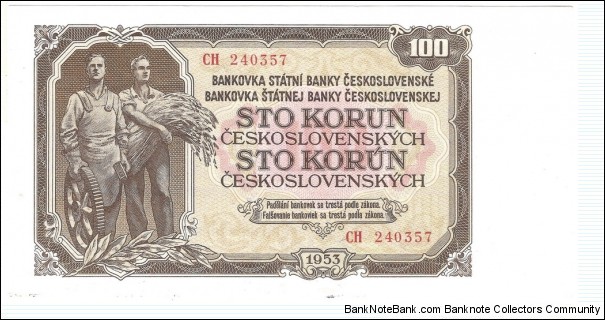 100 Korun(Czechoslovakia Socialist Republic 1953) Banknote