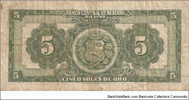 Banknote from Peru year 1965