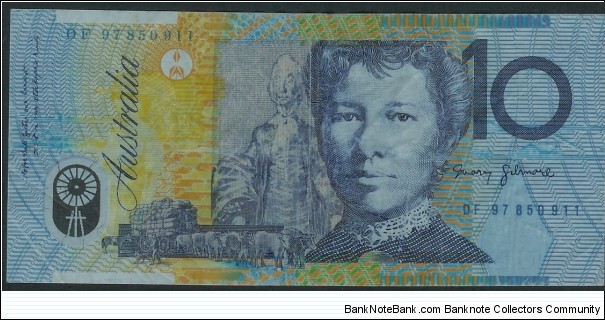 1997 Ten Dollar Polymer note. Last Prefix DF97 for the 1997 series in Fine condition. RARE Banknote