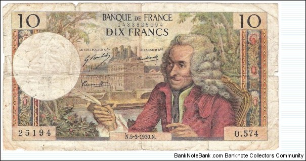 10 Francs(1970) Banknote