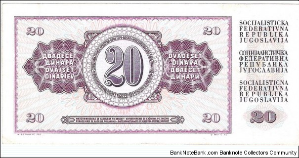 Banknote from Yugoslavia year 1974