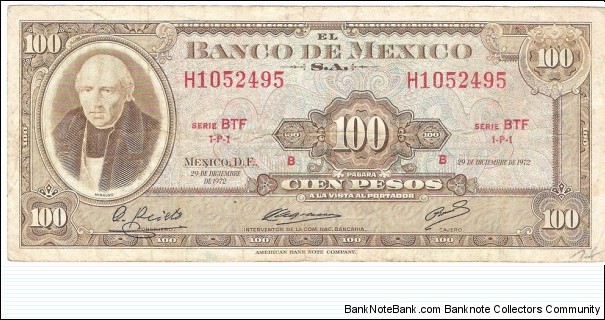 100 Pesos(1972) Banknote