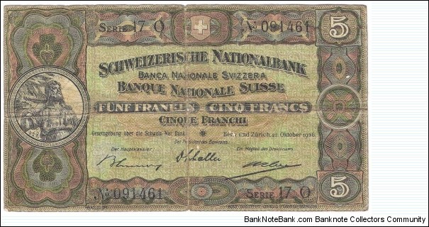 5 Francs(1936) Banknote