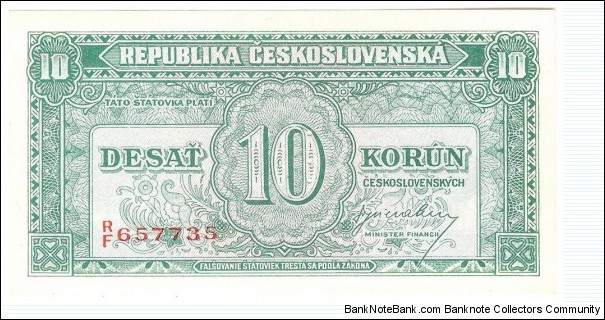 10 Korun(Czechoslovakia 1945) Banknote