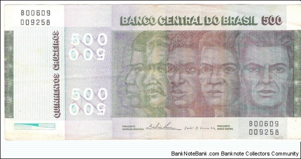 500 Cruzeiros
(commemorative issue 1980) Banknote
