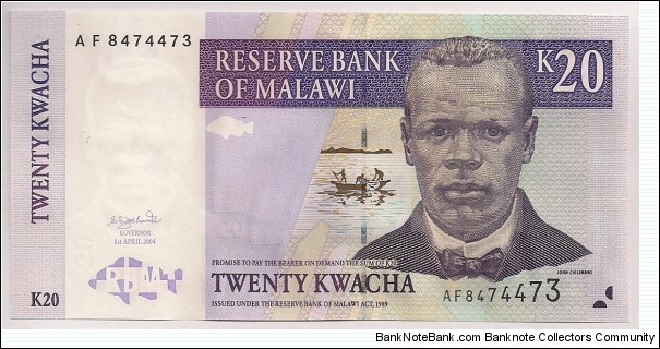 Malawi 20 Kwacha 2004 P44b. Banknote