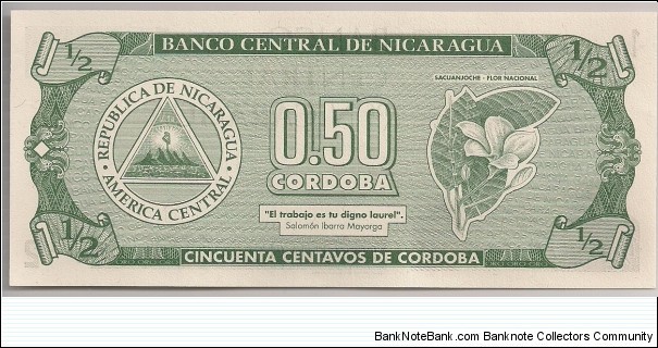 Banknote from Nicaragua year 1992