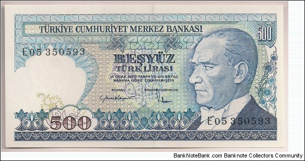 Turkey 500 Lira 1983 P195. Banknote
