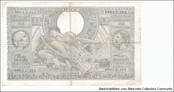 100 Francs/20 Belgas(1941) Banknote