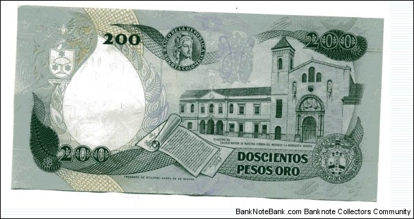 Banknote from Colombia year 1992