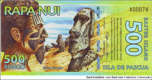  500 Rongo Easter Island Banknote