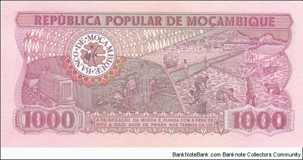 Banknote from Mozambique year 1980