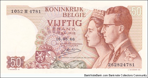 Belgium P139 (50 francs 16/5-1966) Banknote