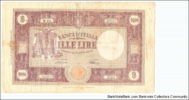 1000 Lire(1946) Banknote