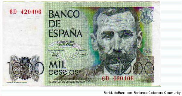 1000 Pesetas__pk# 158__23.10.1979 Banknote
