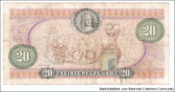 Banknote from Colombia year 1975