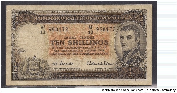 rare !!
Australia 10 Shillings 
Prefix AF Banknote