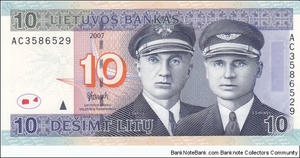 Lithuania P68 (10 litu 2007) Banknote