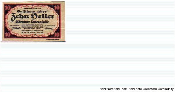 *NOTGELD*__10 Heller__01.03.1920__Wien Banknote