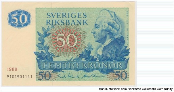 1989 Sweden 50 Krona Banknote