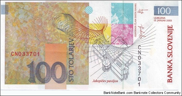 Banknote from Slovenia year 2003