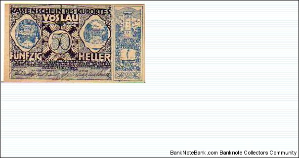 *NOTGELD*__50 Heller__pk# NL__01.07.1920__Voslau Banknote