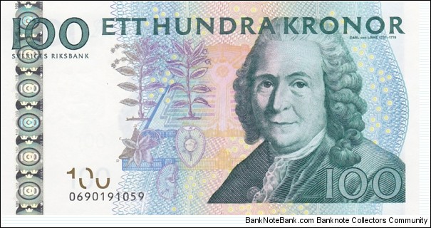 Sweden P64c (100 kronor 2006) I also have Sn:0690191060 UNC Banknote