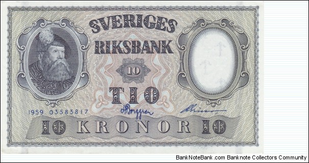 Sweden P43g (10 kronor 1959) Banknote