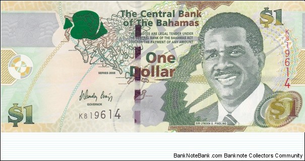 Bahamas P71 (1 dollar 2008) Banknote