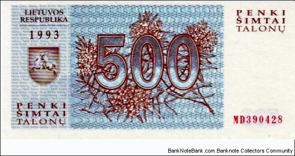 500 Talonu Banknote