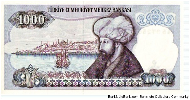 Banknote from Turkey year 1988