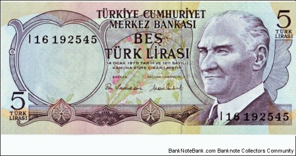5 Lira Banknote