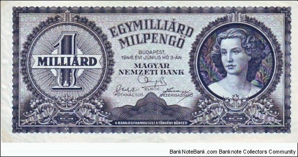 1 Milliard Milpengö Banknote