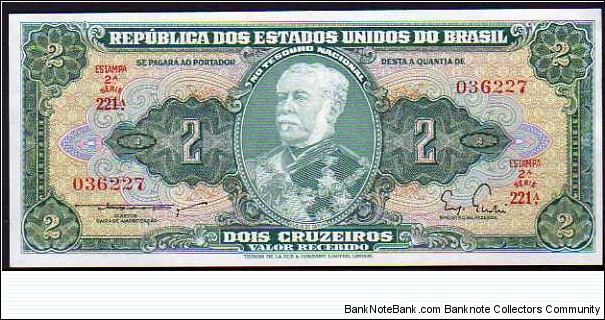 2 Cruzeiros__pk# 157__Valor Recebido Banknote